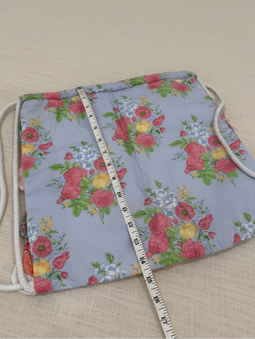 Matilda Jane - Multi-Pattern Floral Ruffle Drawstring Backpack - Picture 4 of 5